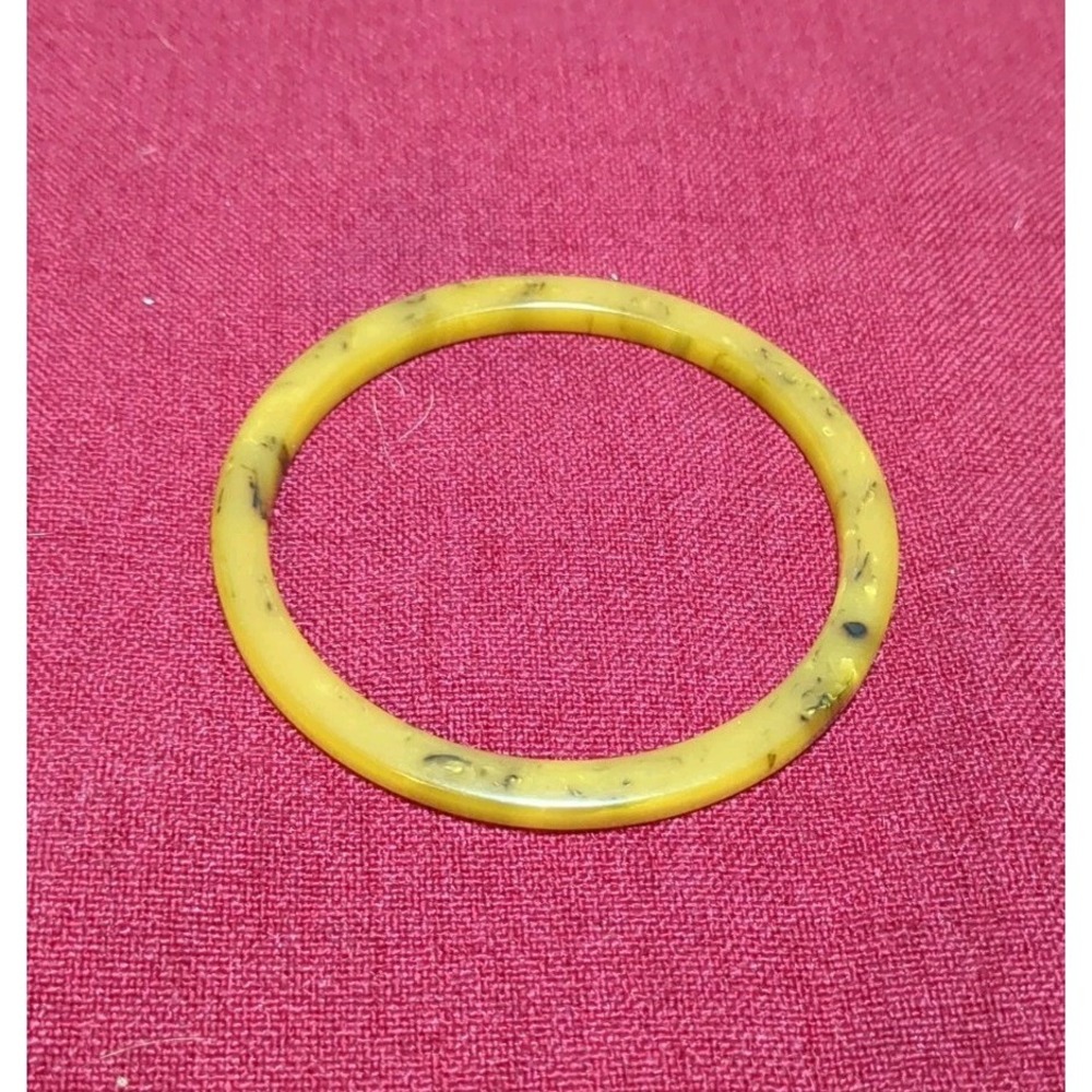 Vintage Bakelite Bangle Spacer Bracelet Marbled‎ Butterscotch